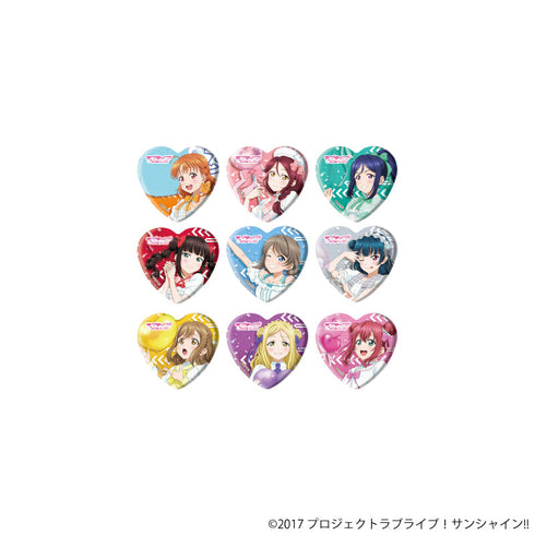 『ラブライブ!サンシャイン!!』ハート型缶バッジ02/パレードver. コンプリートセット(全9種)(描き下ろしイラスト)